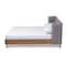 Baxton Studio Catarina Grey Upholstered Walnut Finished Full Size Platform Bed 159-9572 - alternate 2